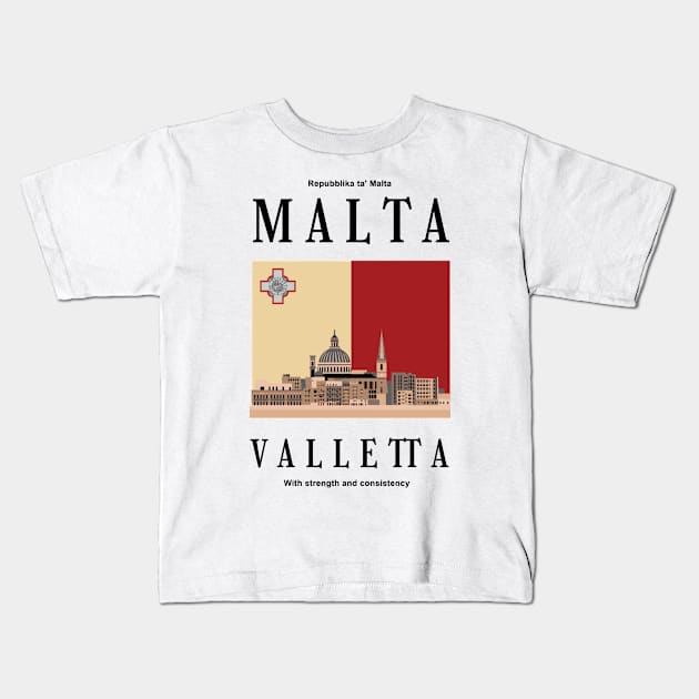 make a journey to Malta Kids T-Shirt by KewaleeTee